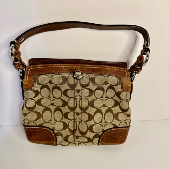Coach Chelsea Hobo 0771-10980 Signature Handbag with Leather - Picture 1 of 8